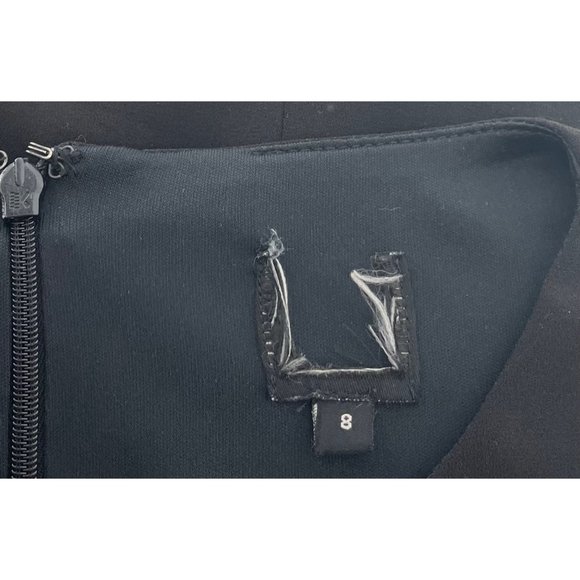 Women's Size 8 Black Shift Dress W/ Ruffle Sleeves - Picture 3 of 4